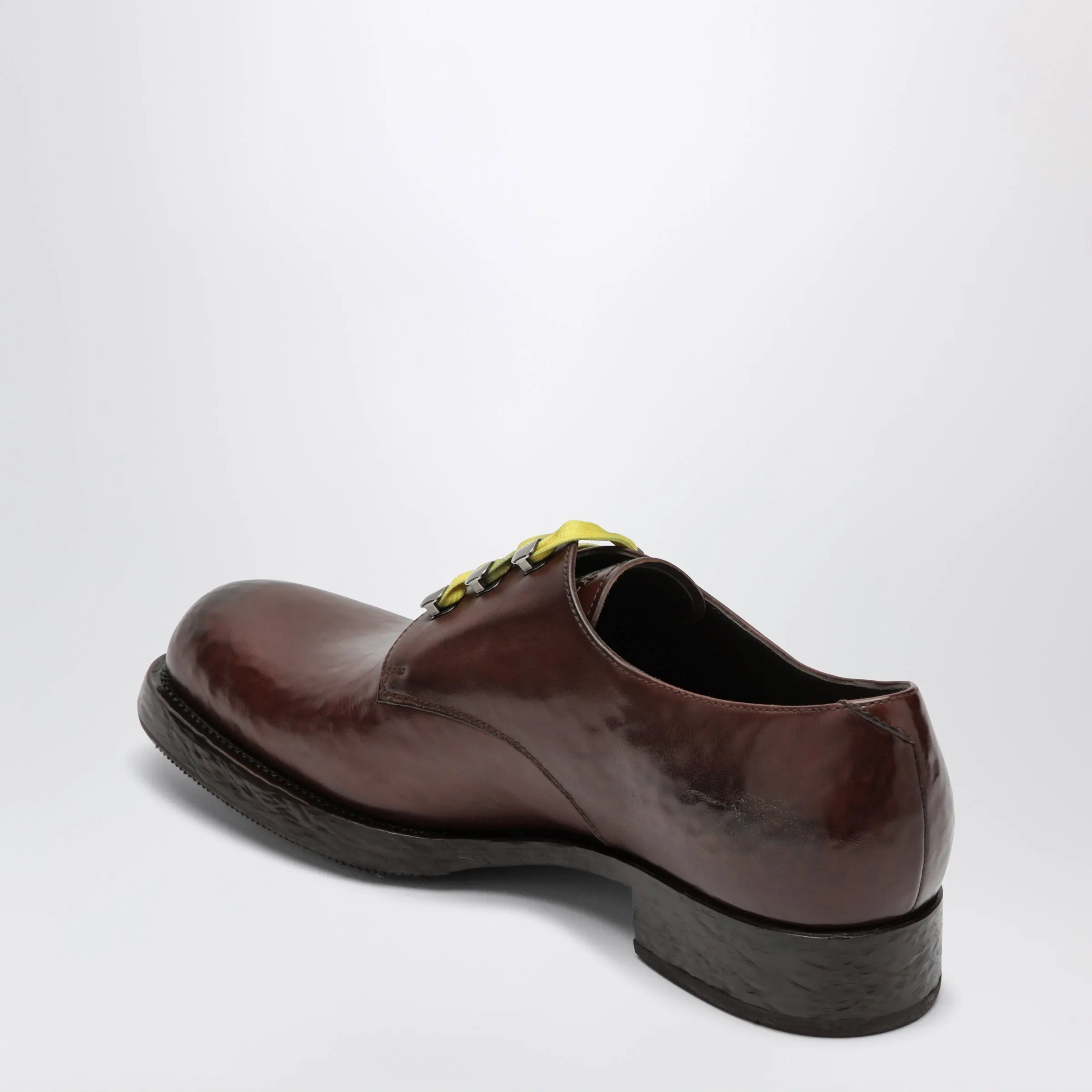Brown Lace-Up Shoes In Aged Leather sold by Wanan Luxury product image thumbnail 2