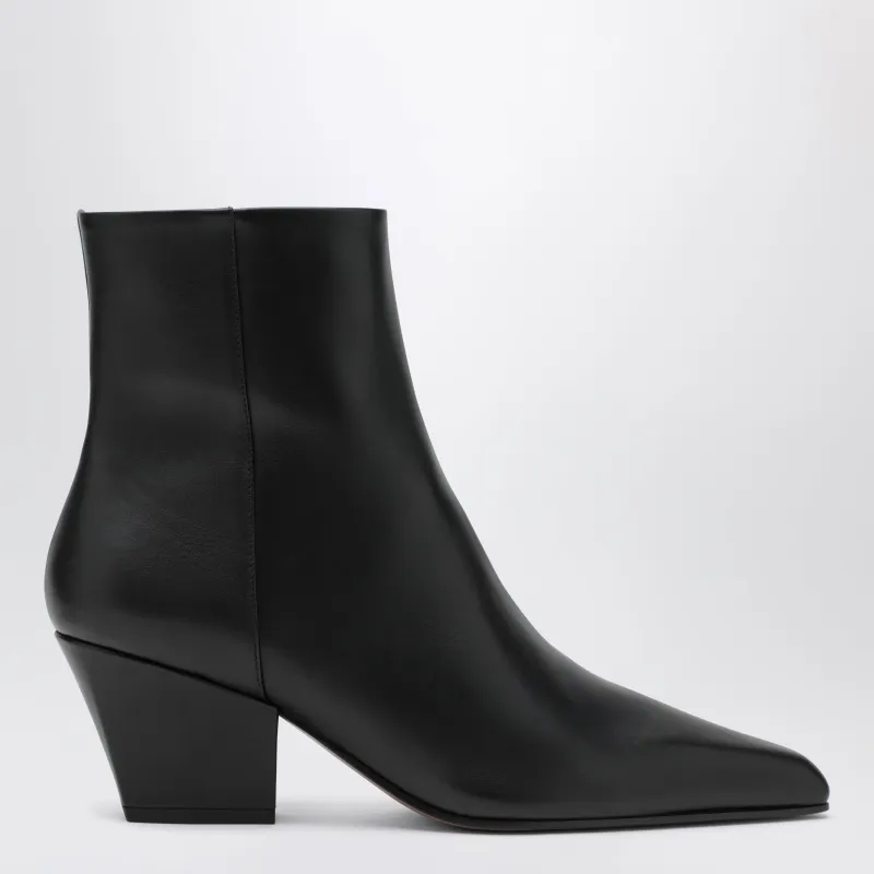 Jane Ankle Boots In Black Calfskin Leather made by Paris Texas