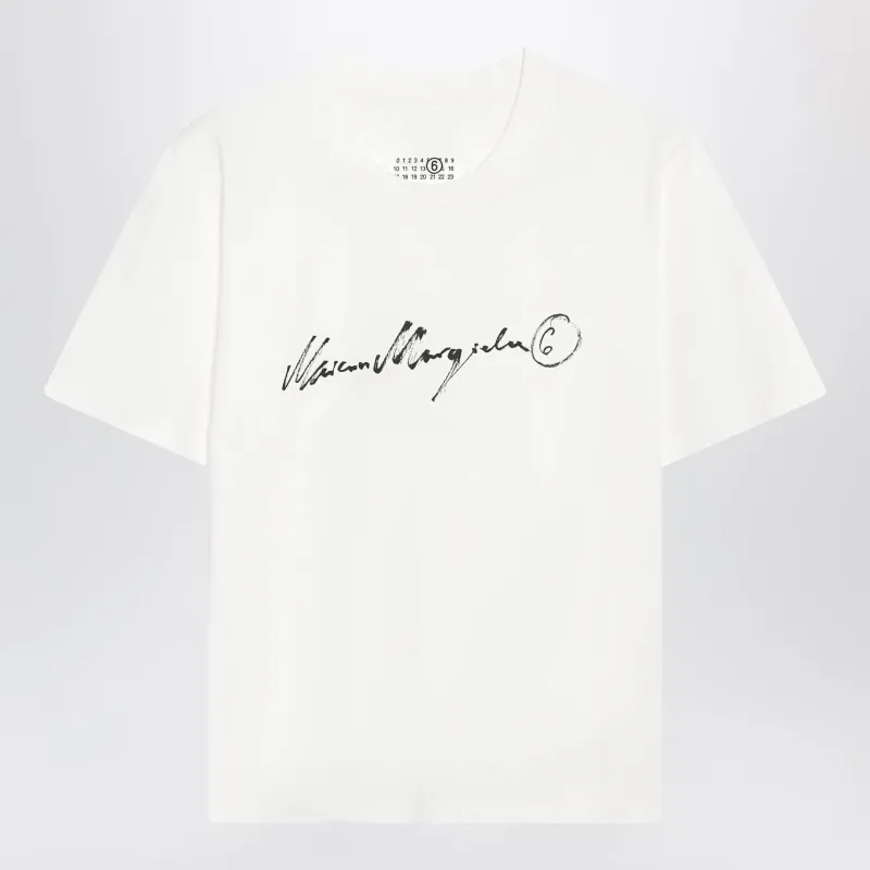 White Logo-Print T-Shirt made by Maison Margiela