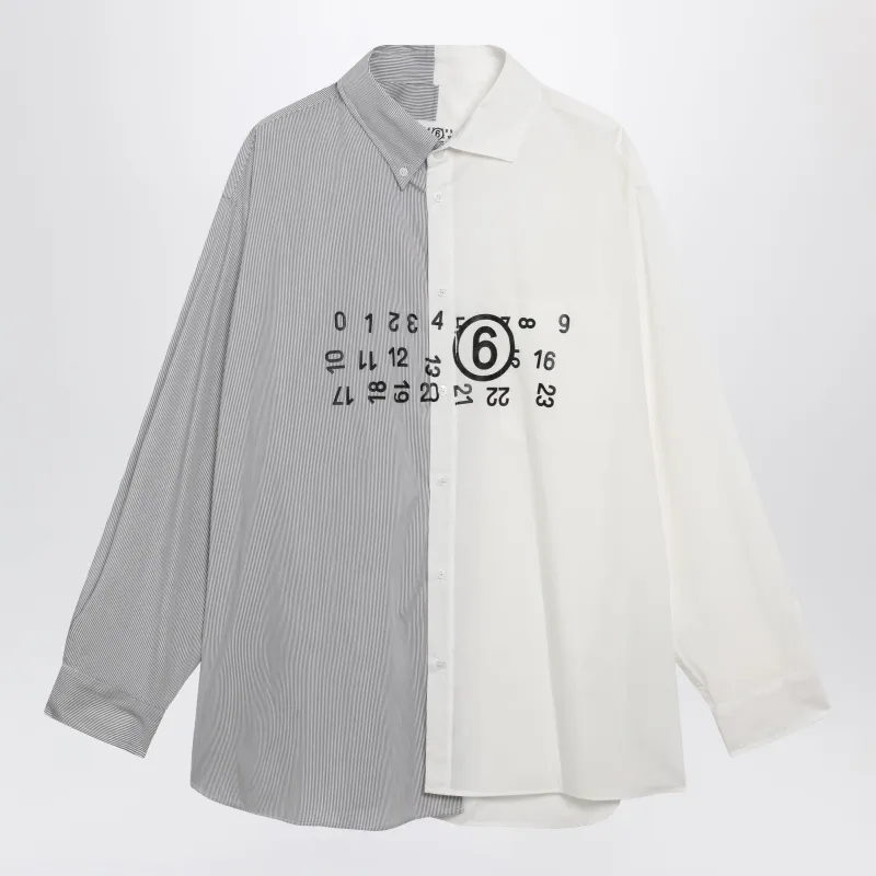 White/Grey Cotton Poplin Shirt made by Maison Margiela