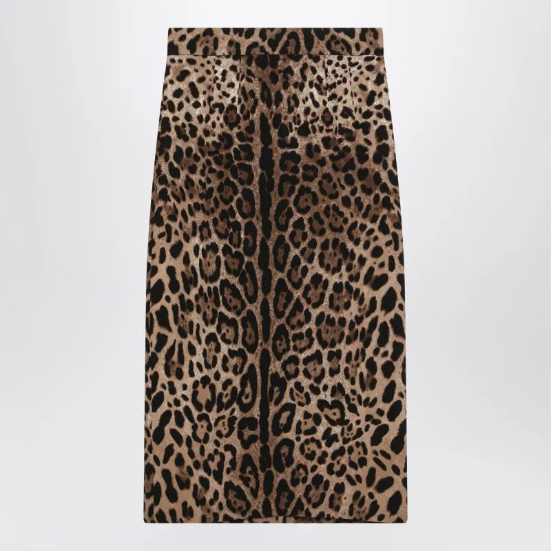 Leopard-Print Cady Skirt made by Dolce & Gabanna