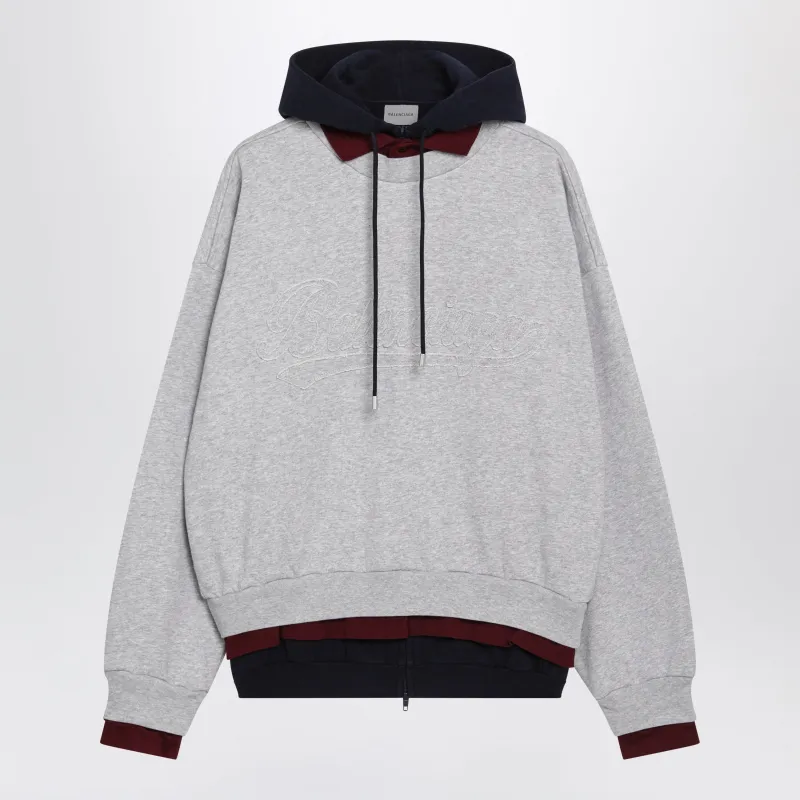 Layered Gray Hoodie made by Balenciaga