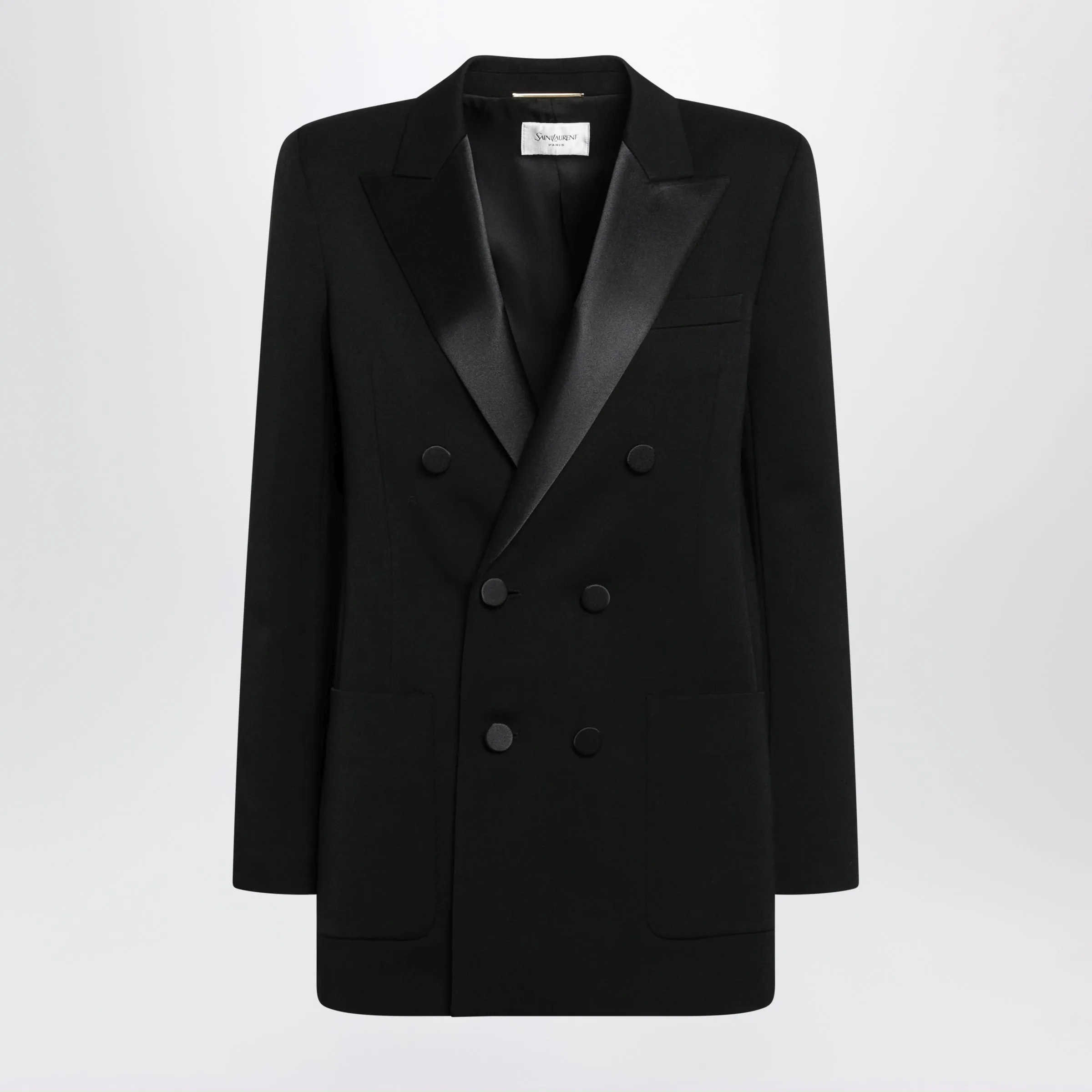 Double-Breasted Wool Blazer In Black sold by Wanan Luxury