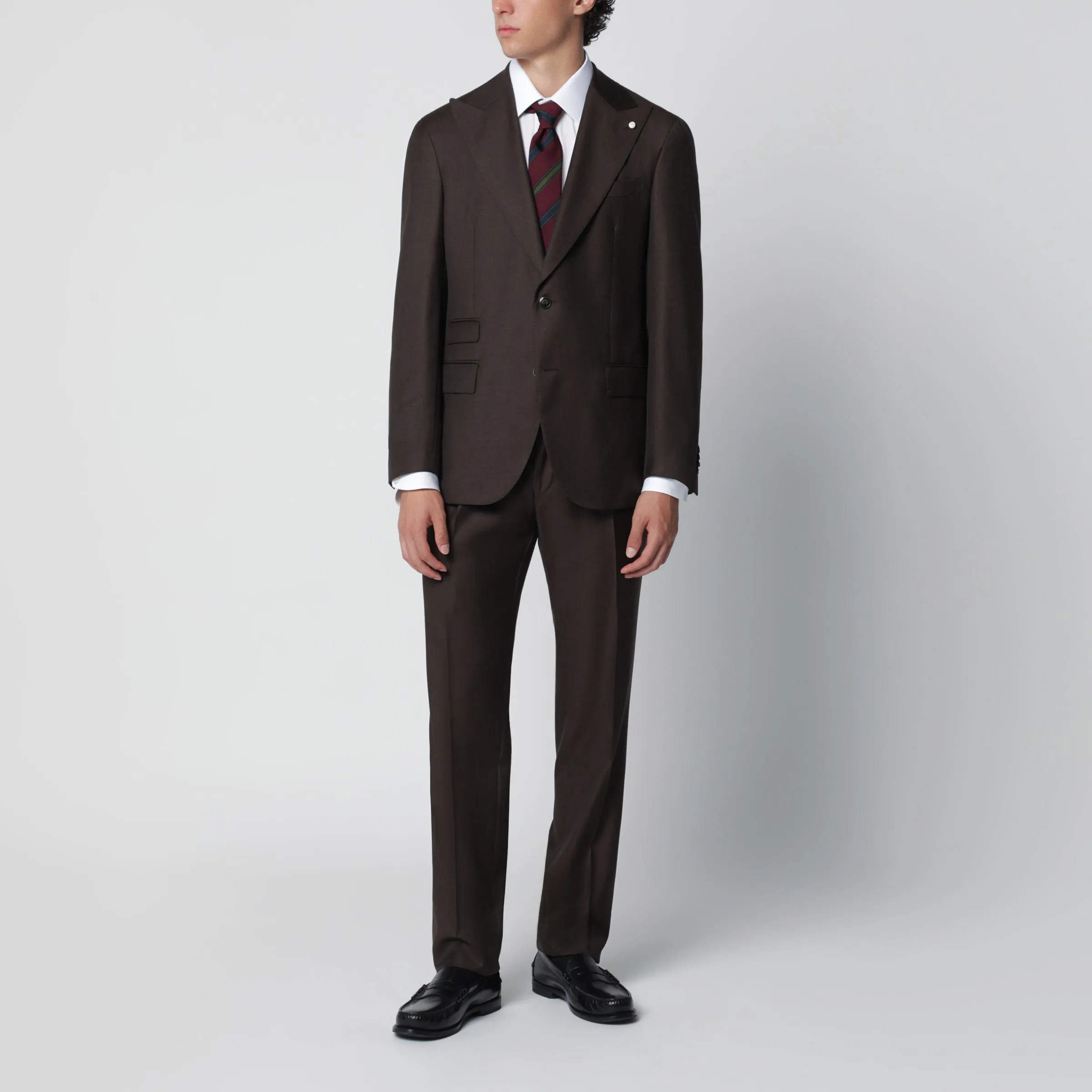 Brown Single-Breasted Wool Suit sold by Wanan Luxury