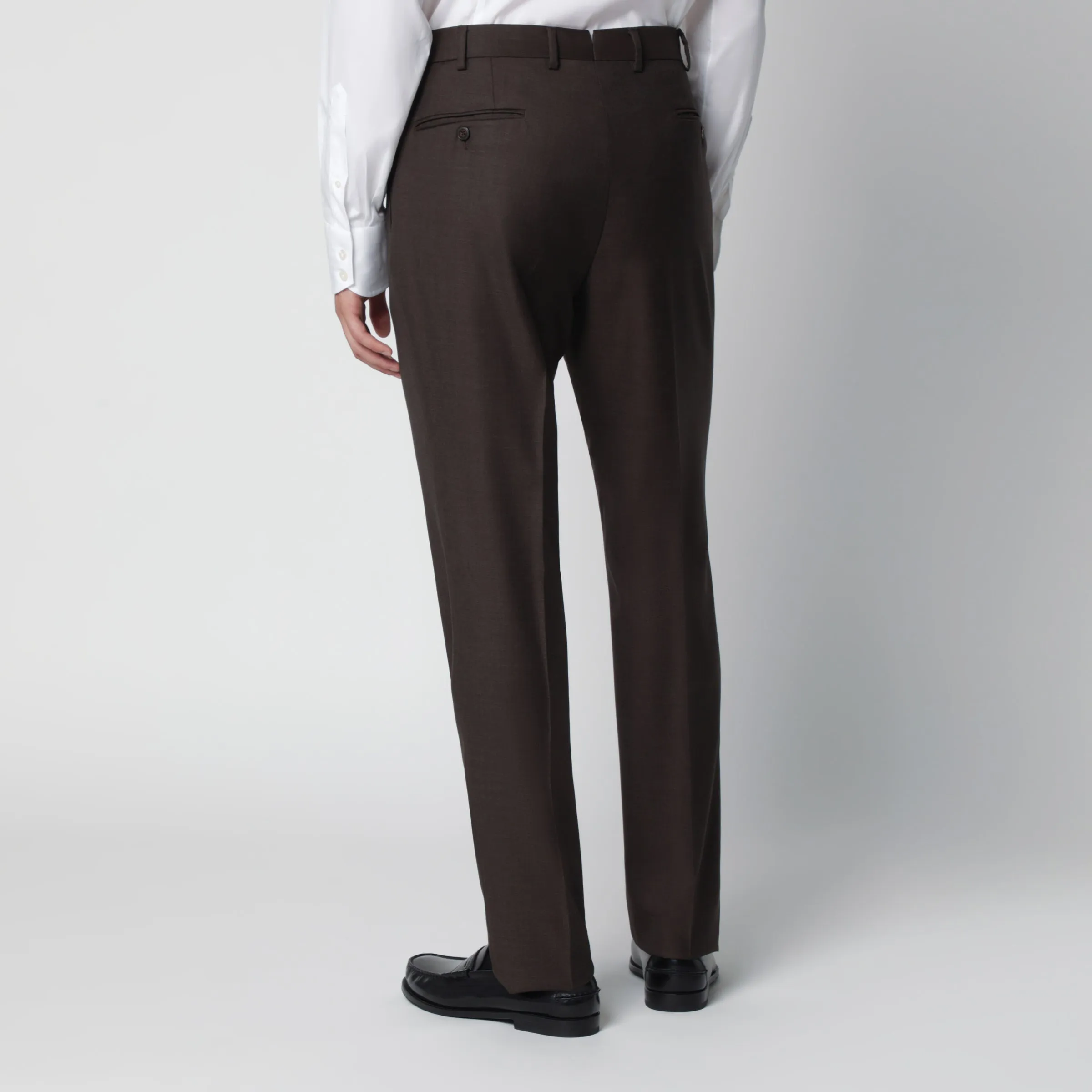 Brown Single-Breasted Wool Suit sold by Wanan Luxury product image thumbnail 2