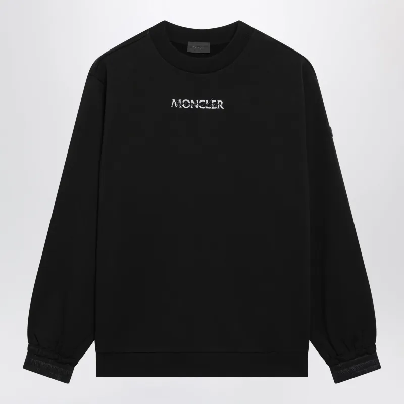 Black Cotton Sweatshirt With Logo made by Moncler