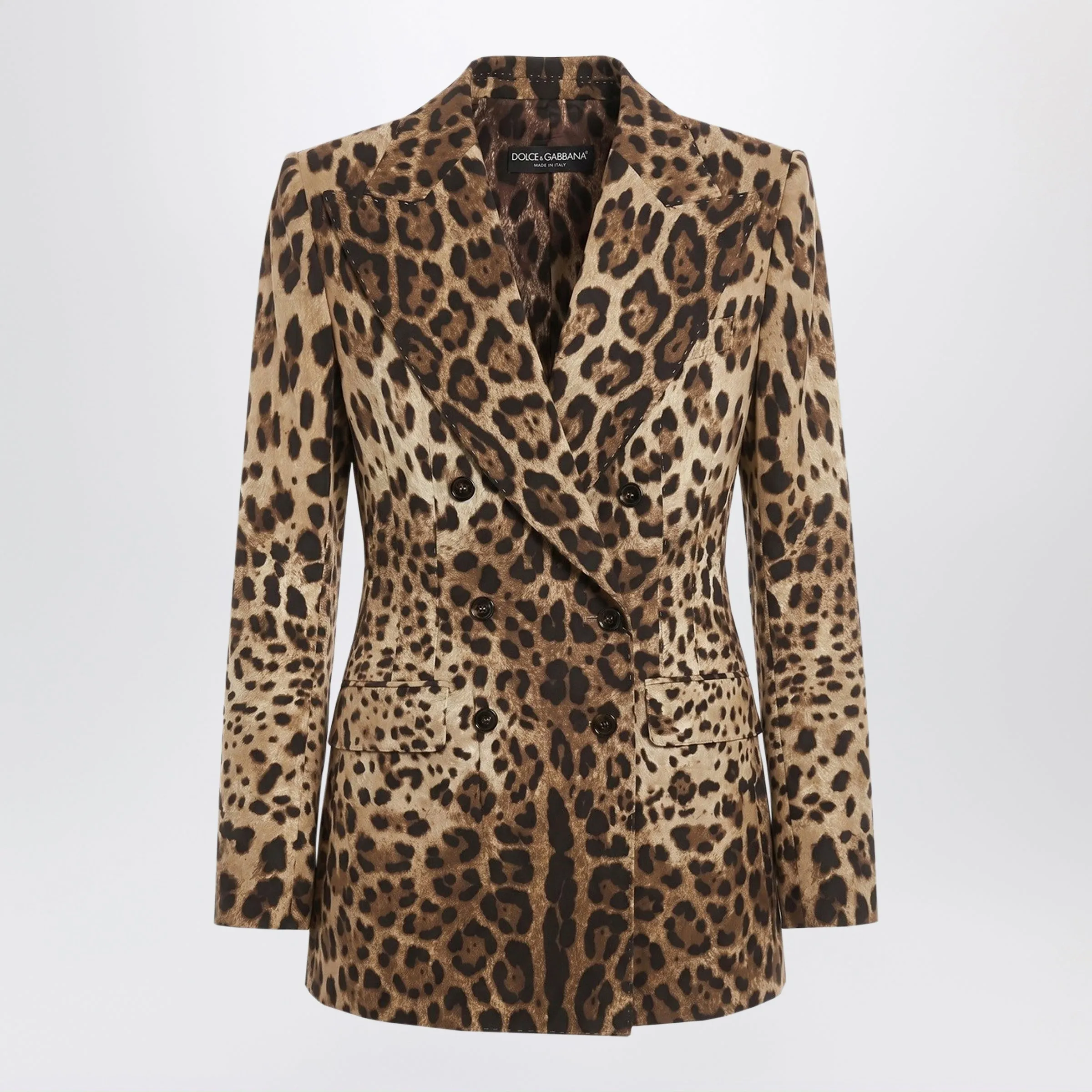Leopard-Print Double-Breasted Wool Jacket sold by Wanan Luxury
