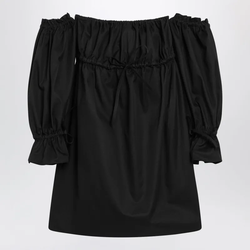 Black Off-The-Shoulder Mini Dress made by Yves Saint Laurent