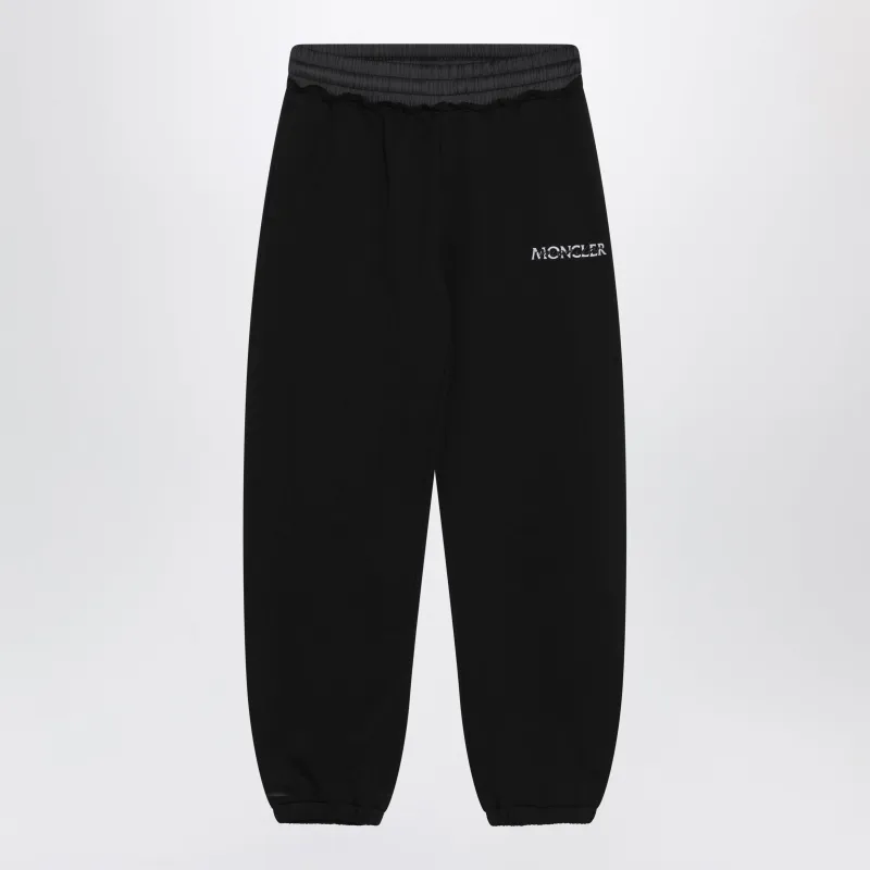 Black Cotton Jogger Pants With Logo made by Moncler