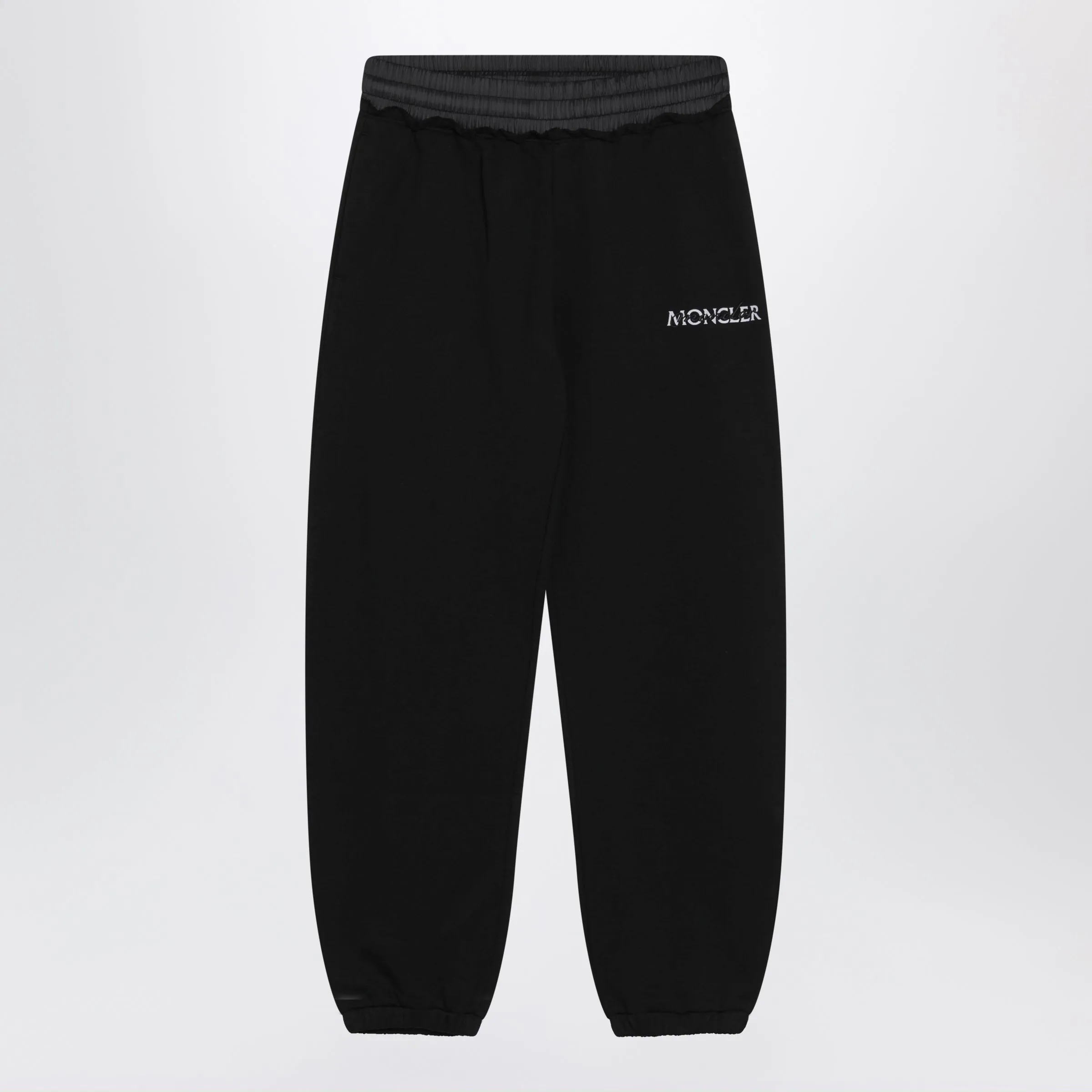 Black Cotton Jogger Pants With Logo sold by Wanan Luxury