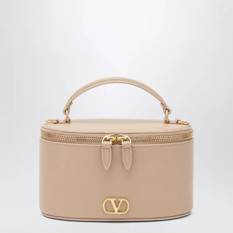 V Logo Signature Mini Vanity Bag In Pink Leather made by Valentino Garavani