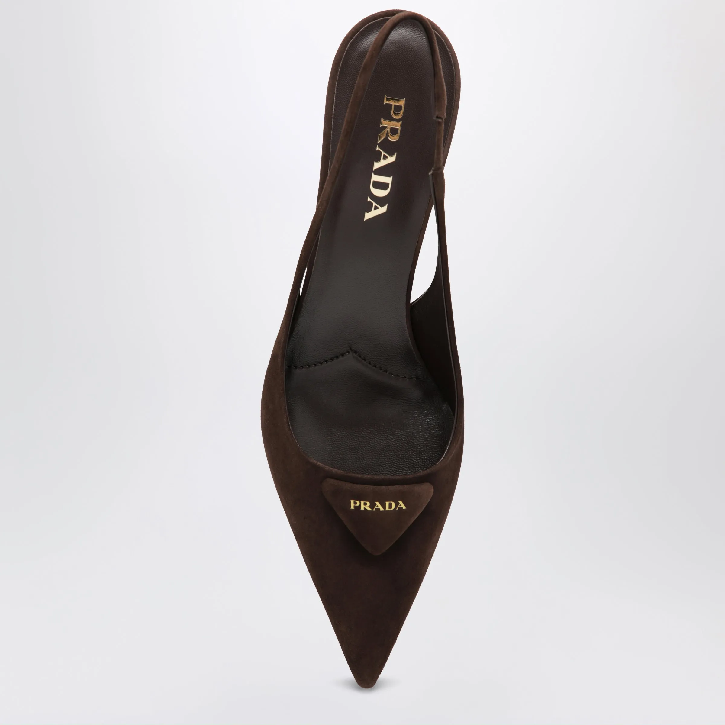 Dark Brown Suede Slingback Pumps sold by Wanan Luxury product image thumbnail 3