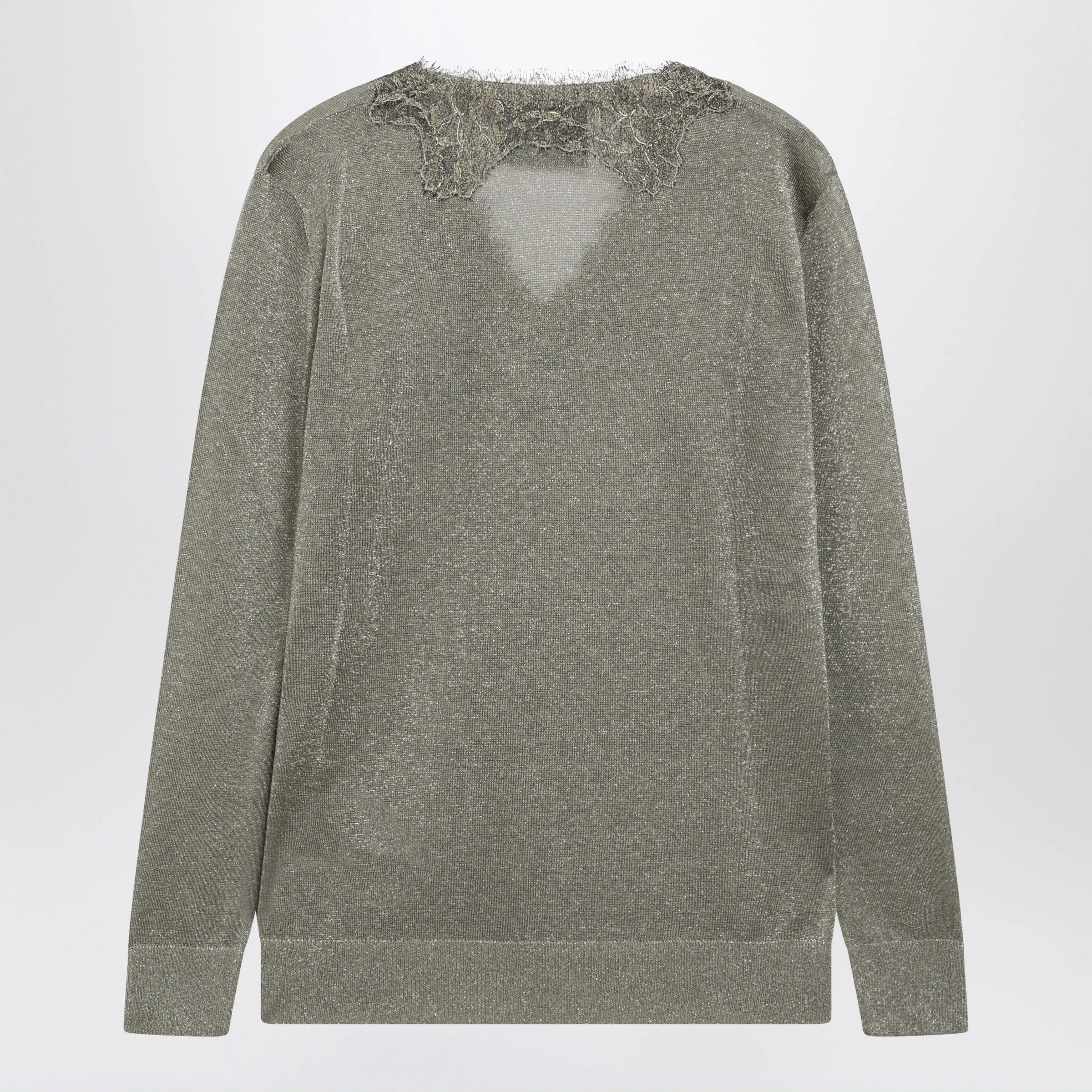 Viscose-Blend Lace V-Neck Sweater sold by Wanan Luxury product image thumbnail 2