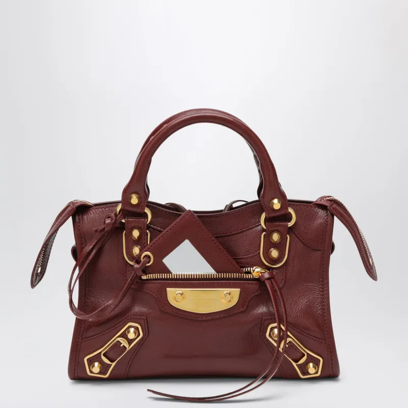 Burgundy Le City Uptown Mini Bag made by Balenciaga