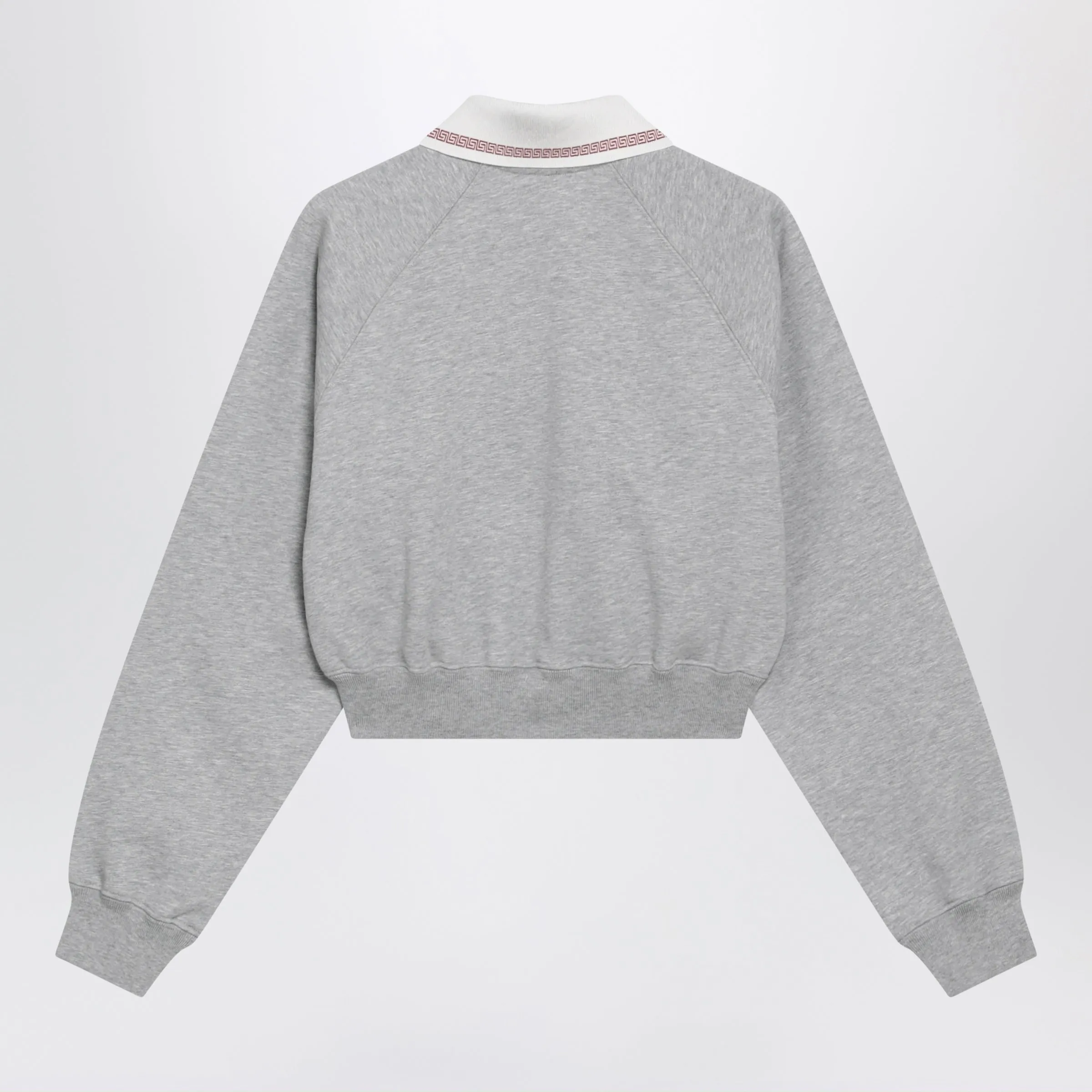 Grey Cropped Cotton Polo Sweatshirt sold by Wanan Luxury product image thumbnail 2