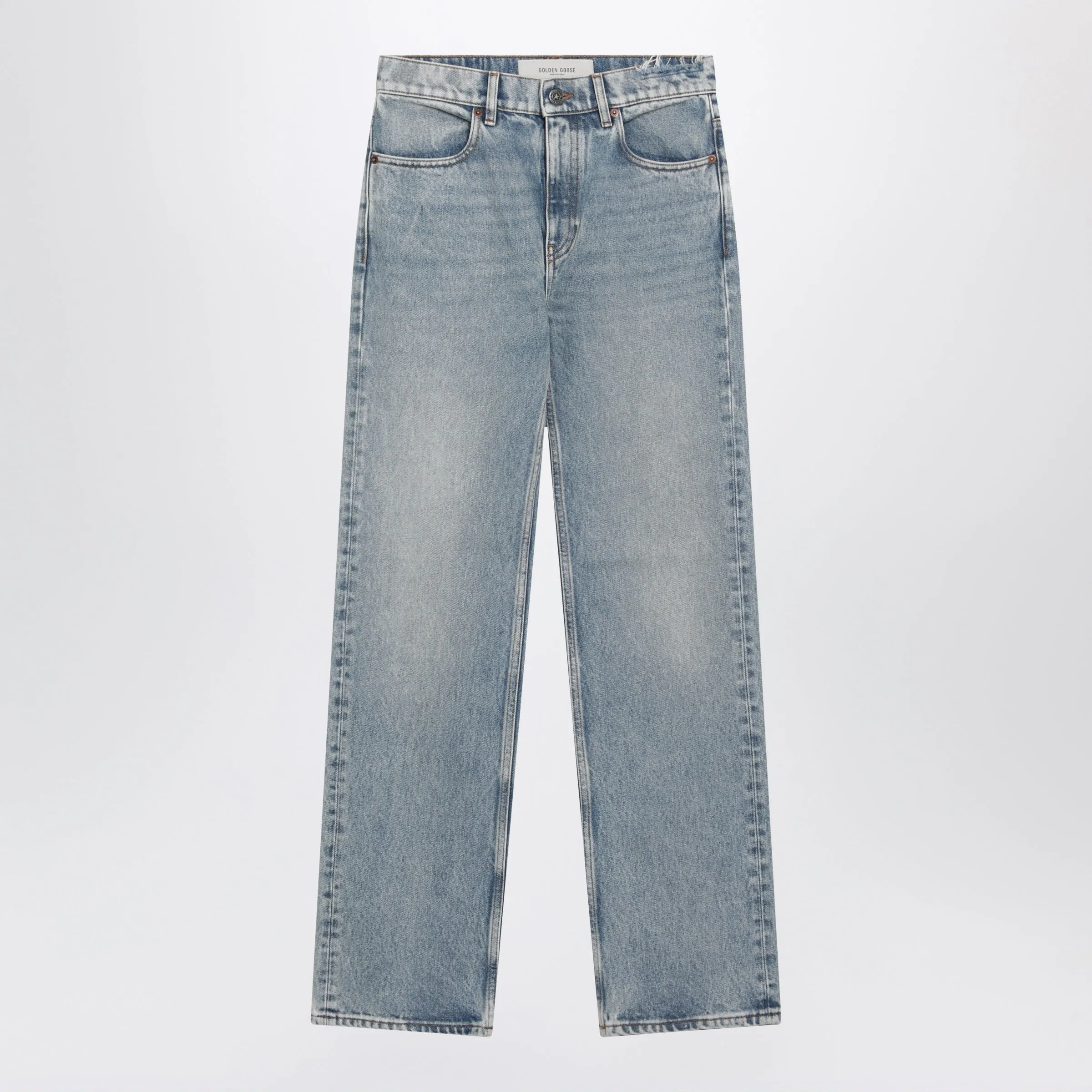 Light Blue Washed-Effect Jeans sold by Wanan Luxury