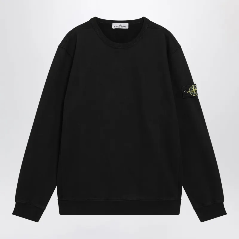 Black Cotton Crewneck Sweatshirt made by Stone Island