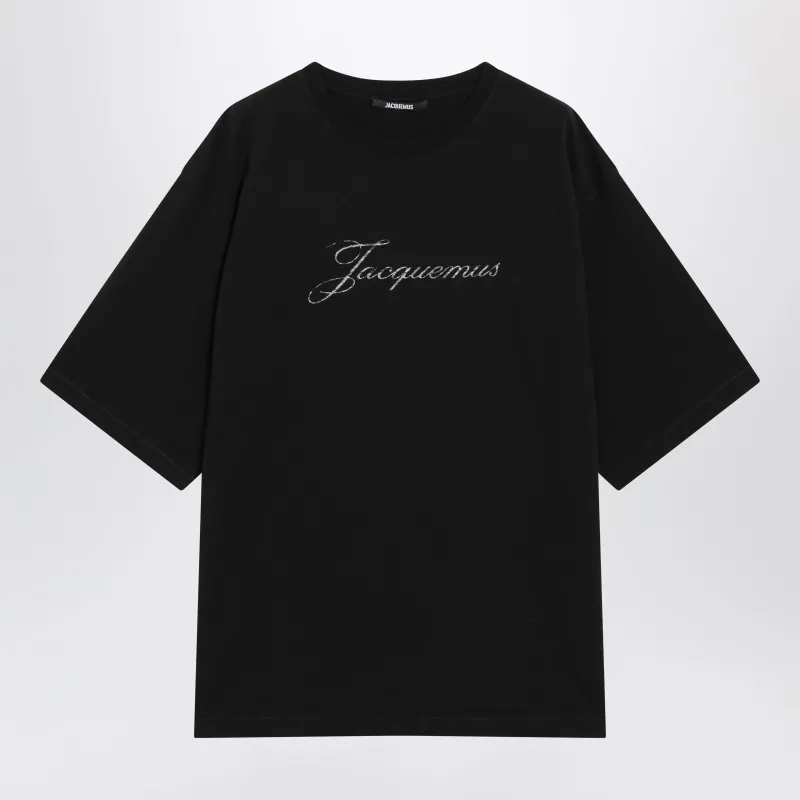 Black Cotton-Blend Logo T-Shirt made by Jacquemus