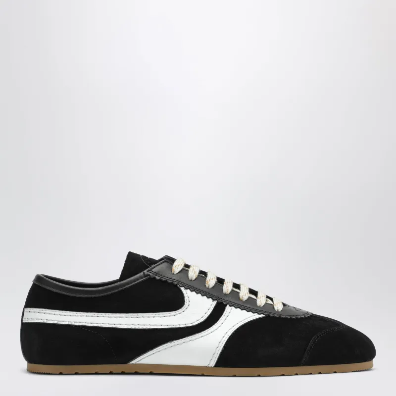 Schwarzer Und Weißer Sneaker Aus Leder Und Wildleder made by Dries Van Noten