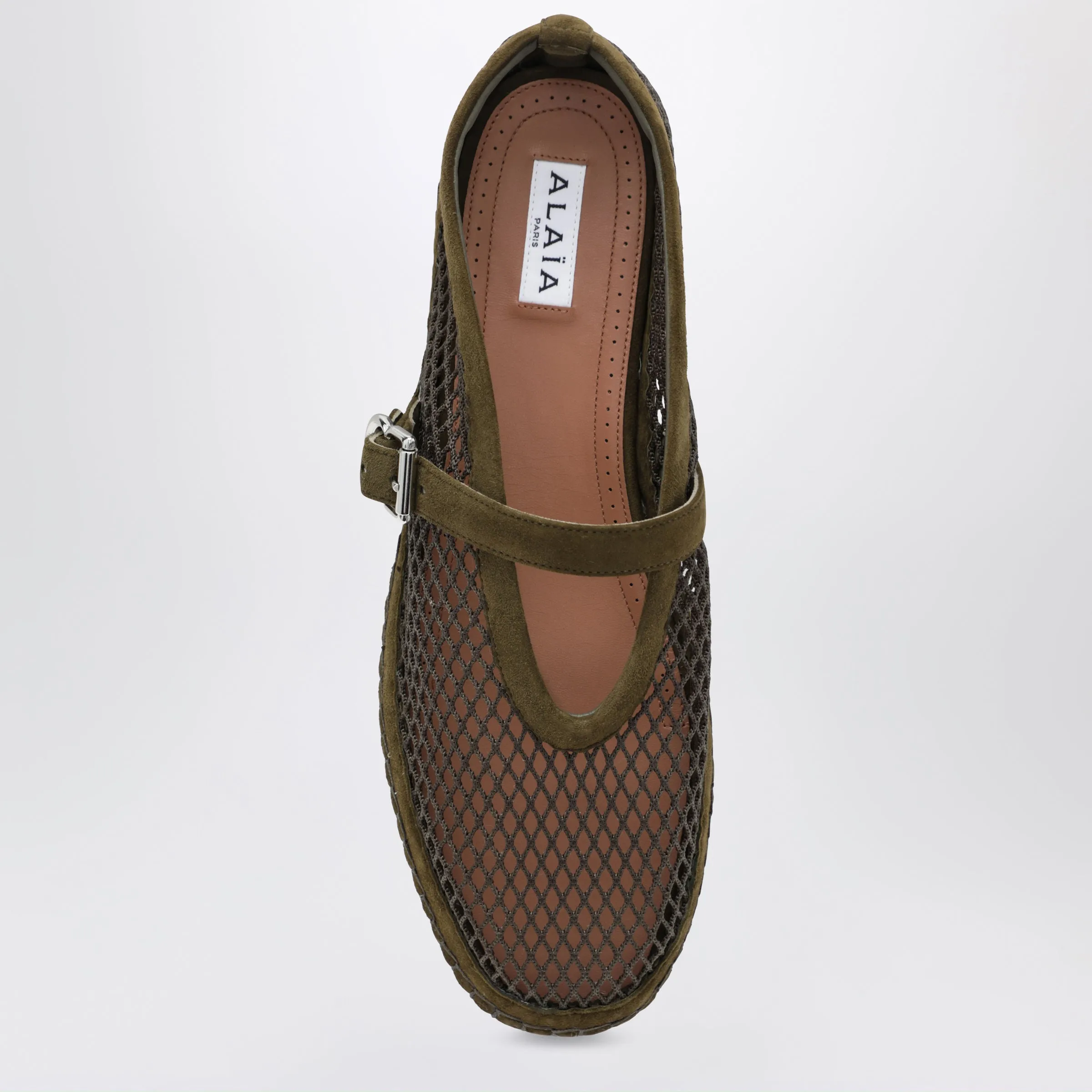 Flat Espadrilles In Mesh And Suede, Camouflage Green sold by Wanan Luxury product image thumbnail 3