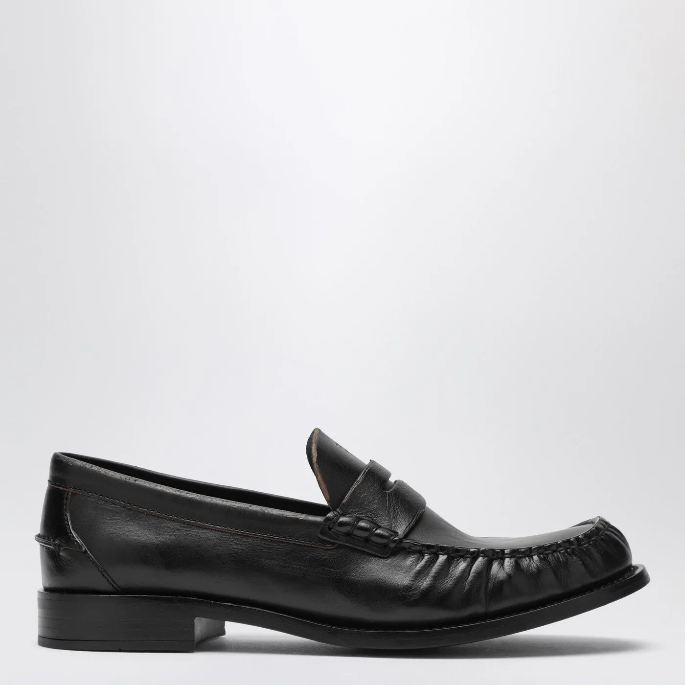Black Polished Leather Loafers sold by Wanan Luxury