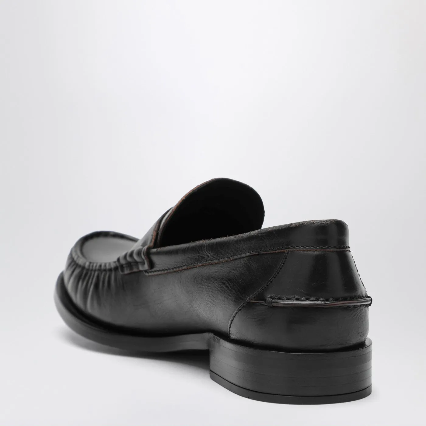 Black Polished Leather Loafers sold by Wanan Luxury product image thumbnail 2