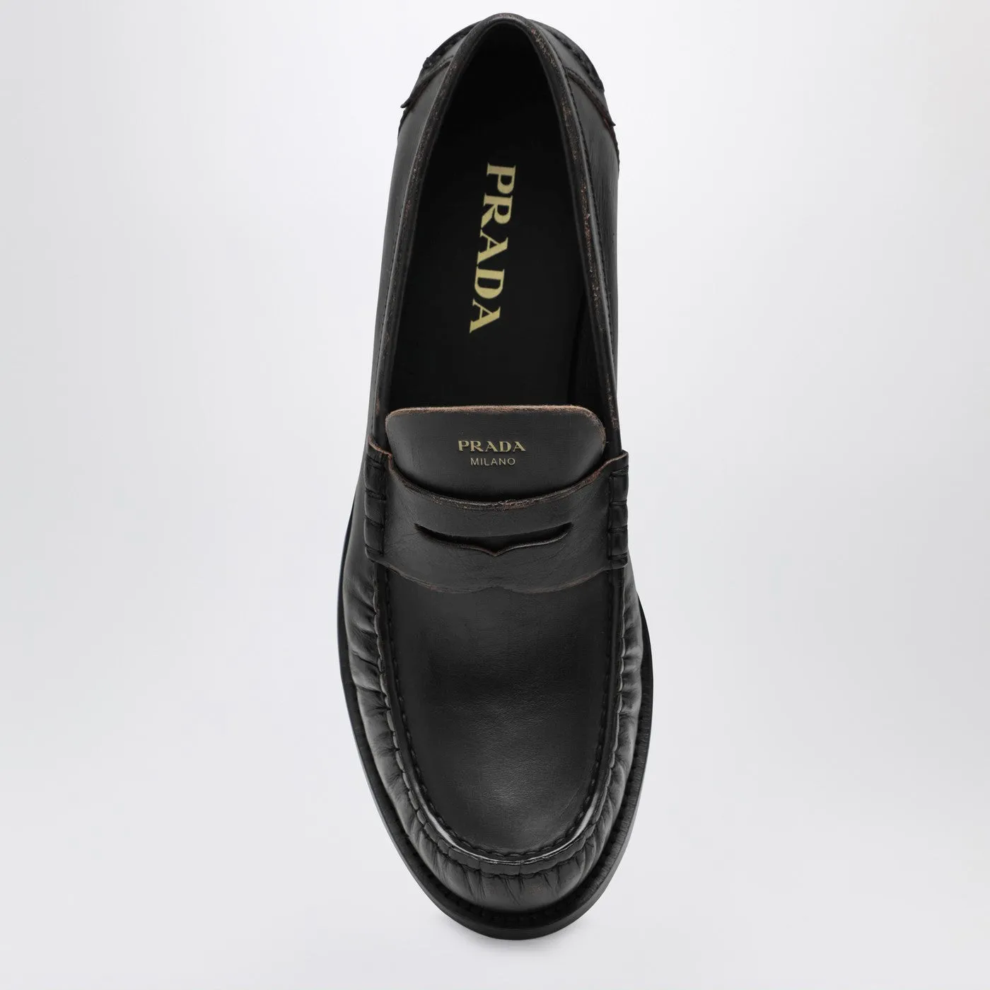Black Polished Leather Loafers sold by Wanan Luxury product image thumbnail 3