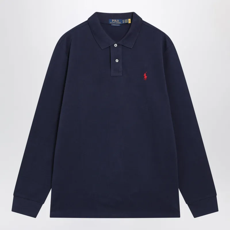 Blue Cotton Polo Custom Slim-Fit made by Polo by Ralph Lauren