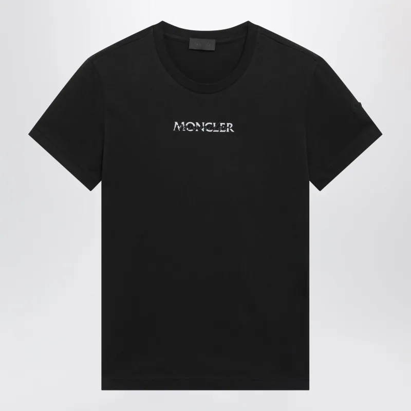 Black Cotton T-Shirt With Logo made by Moncler