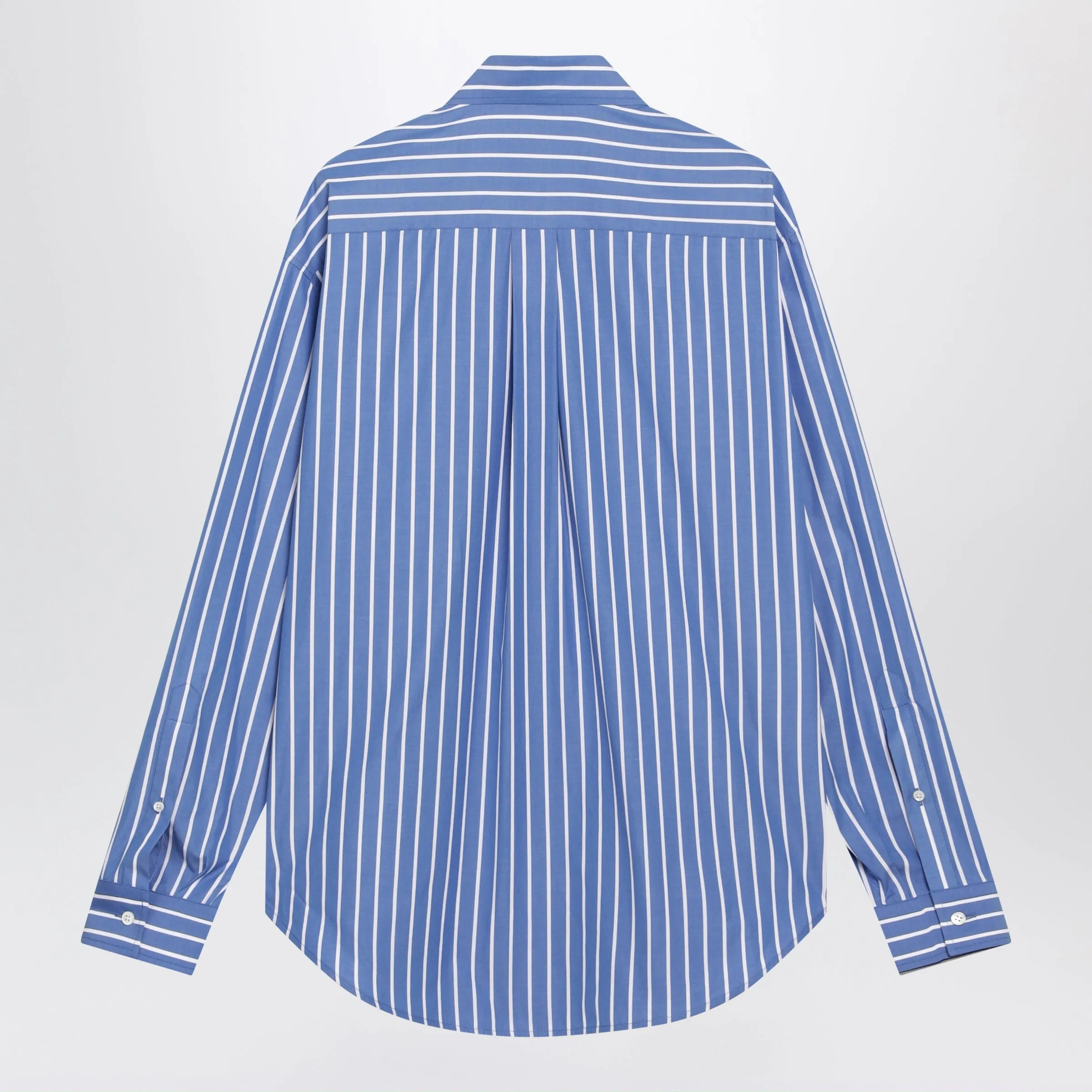 Light Blue Striped Cotton Shirt sold by Wanan Luxury product image thumbnail 2