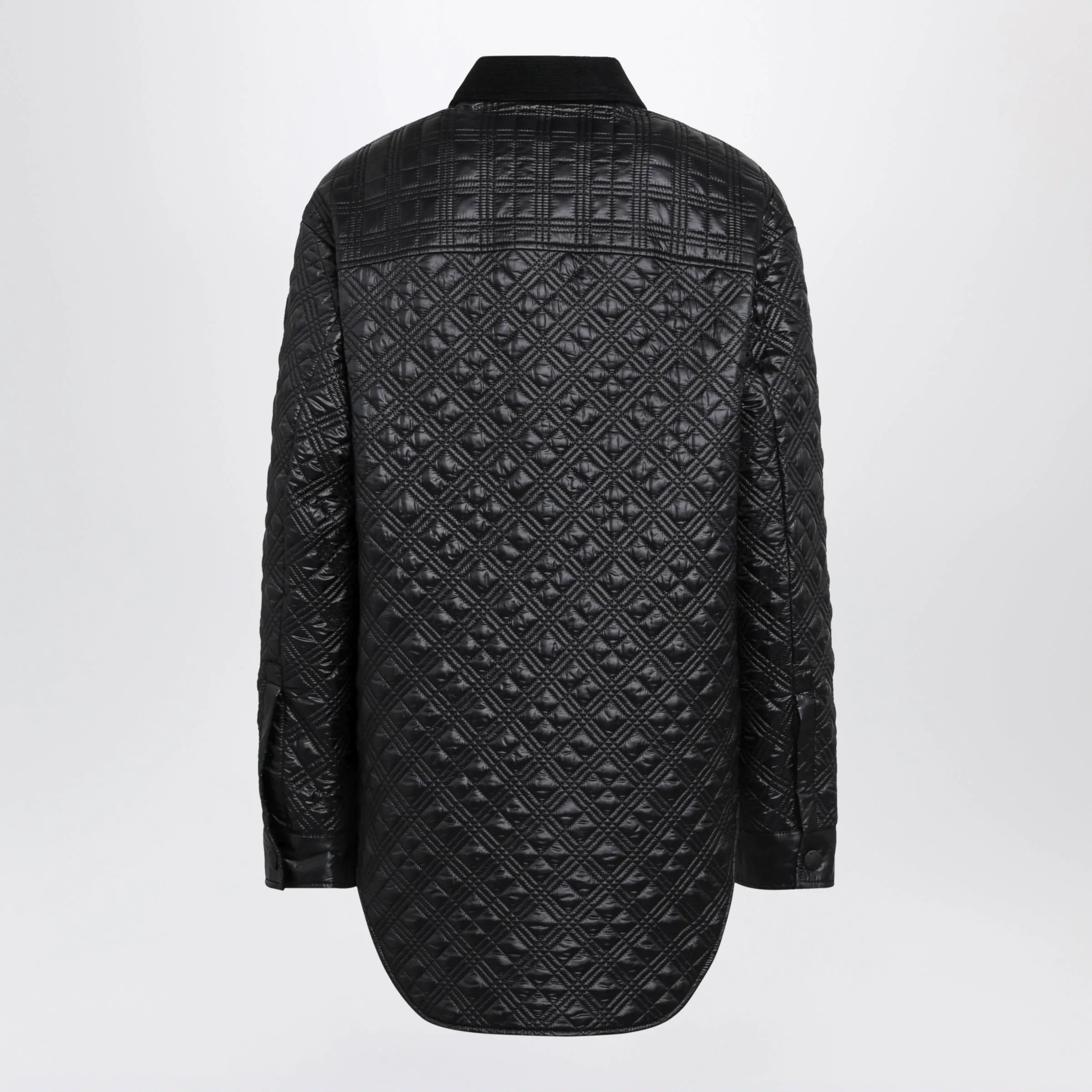 Black Padded Overshirt With Corduroy Collar sold by Wanan Luxury product image thumbnail 2