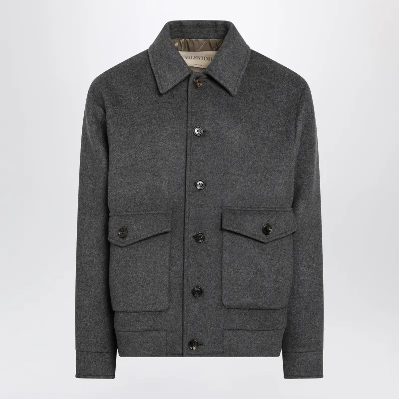 Grey Wool And Cashmere-Blend Overshirt Jacket made by Valentino Garavani