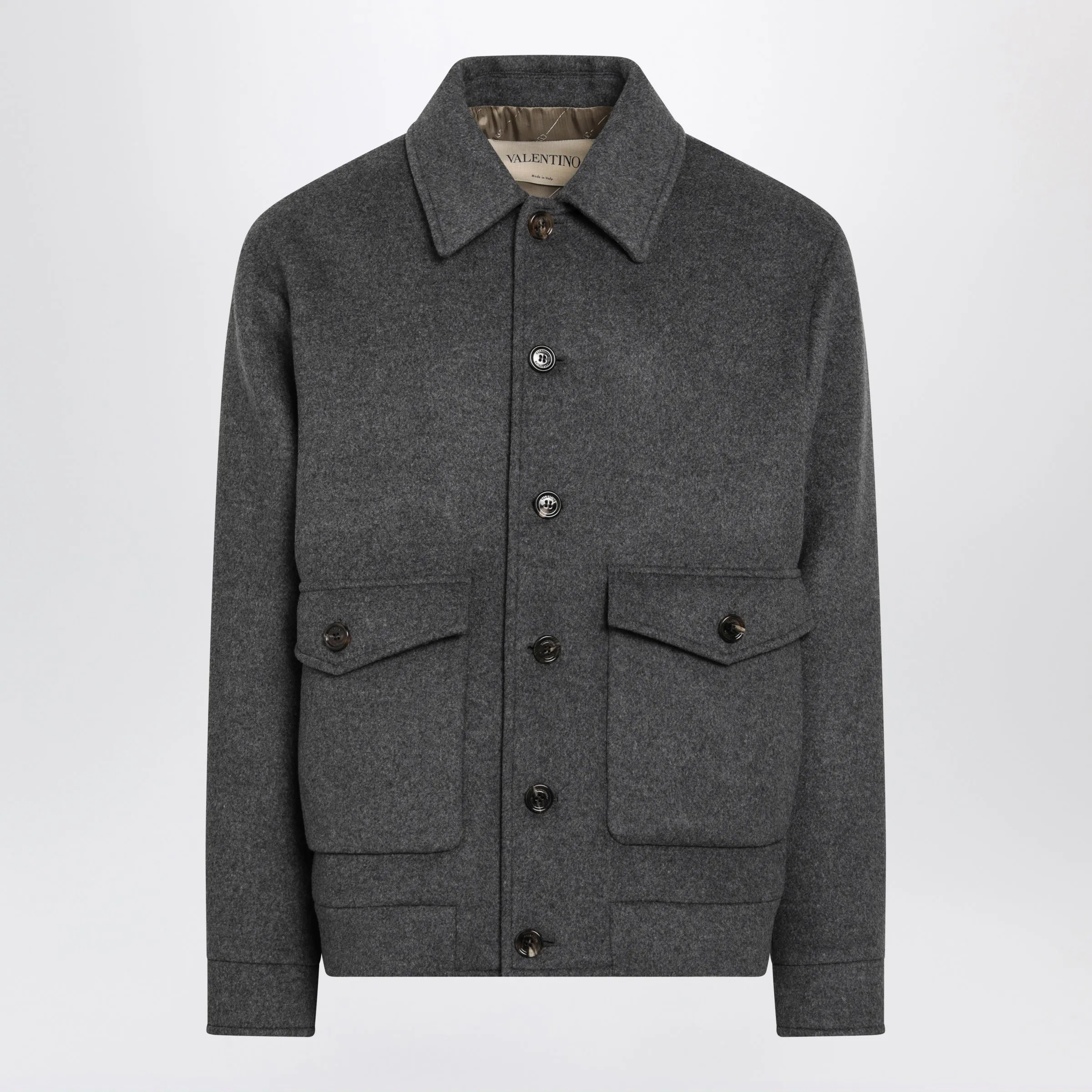 Grey Wool And Cashmere-Blend Overshirt Jacket sold by Wanan Luxury