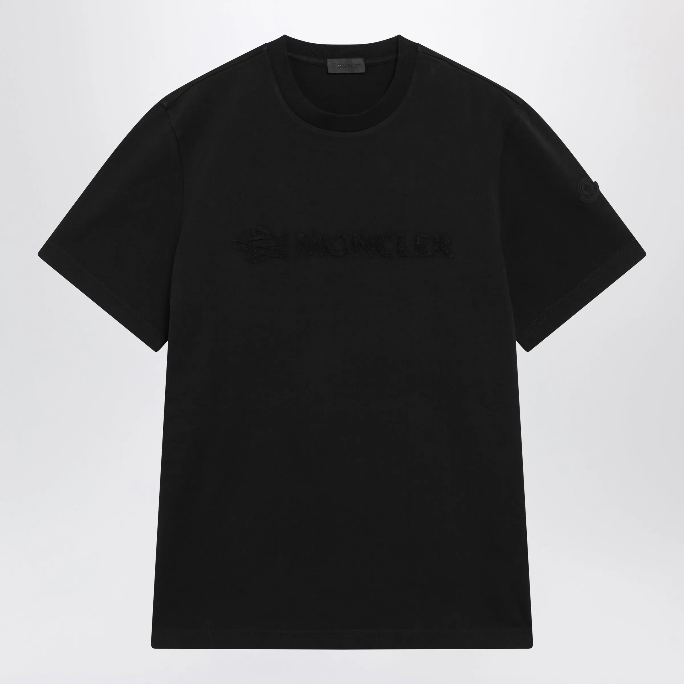Black Cotton Jersey Logo T-Shirt sold by Wanan Luxury