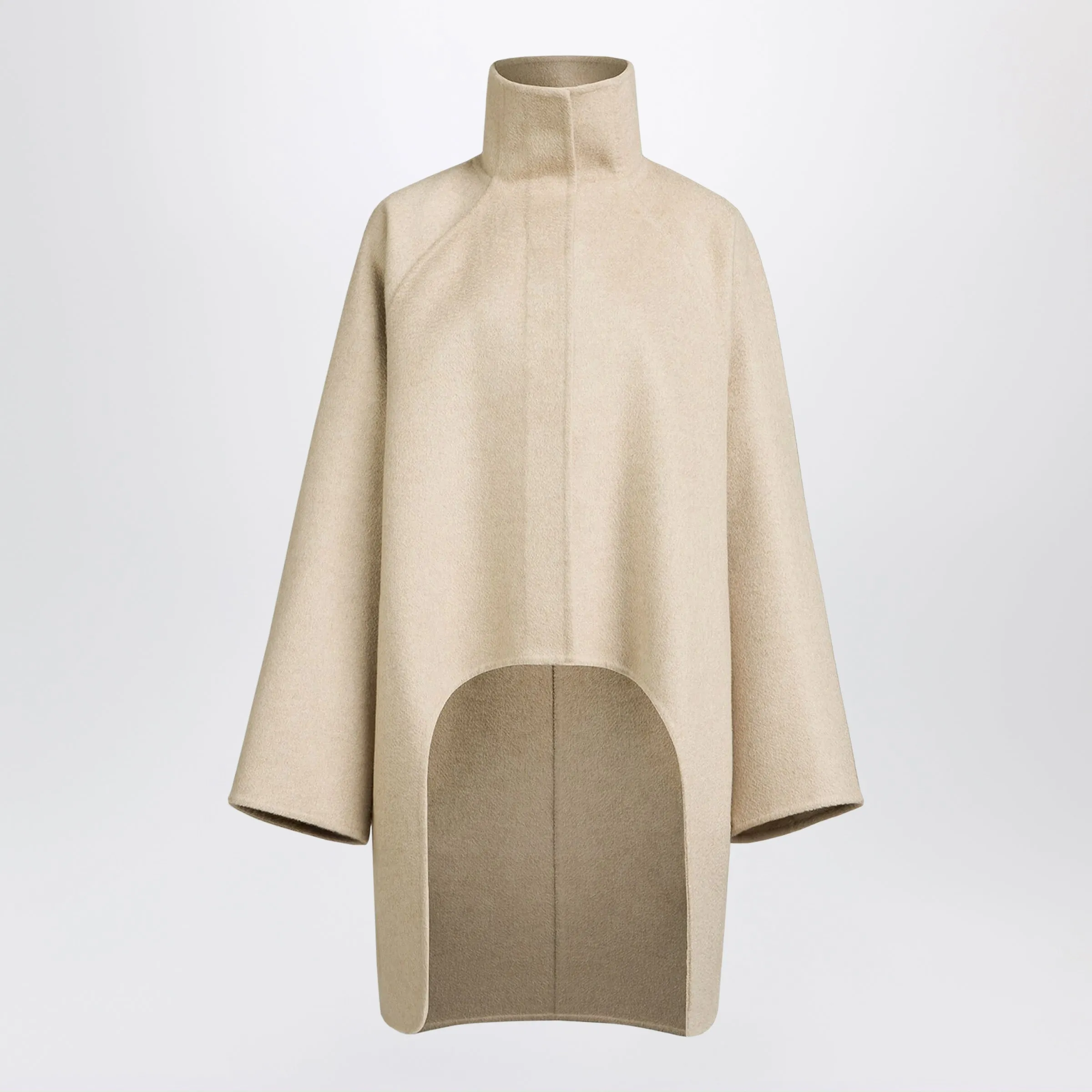 Asymmetric Double-Face Cashmere Coat In Beige sold by Wanan Luxury