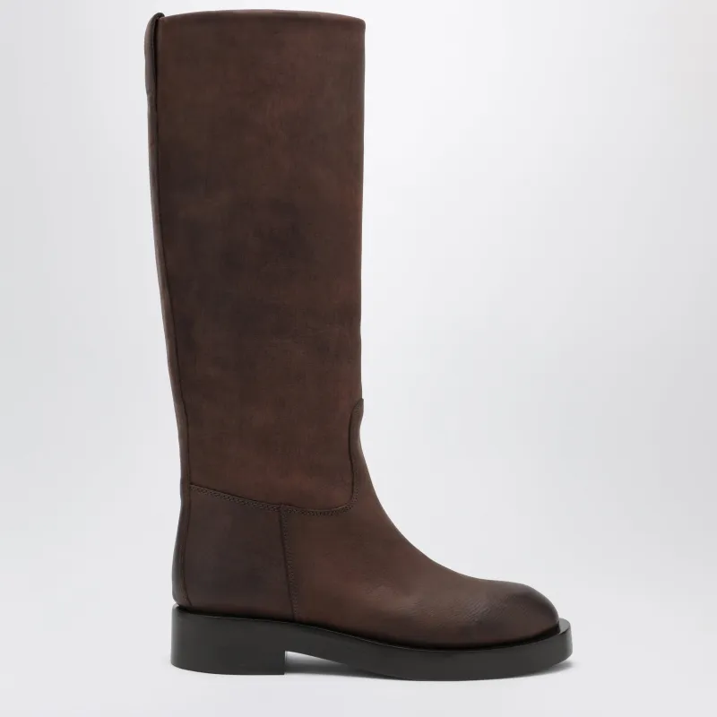 Ebony Brown Napa Leather Boots made by Paris Texas