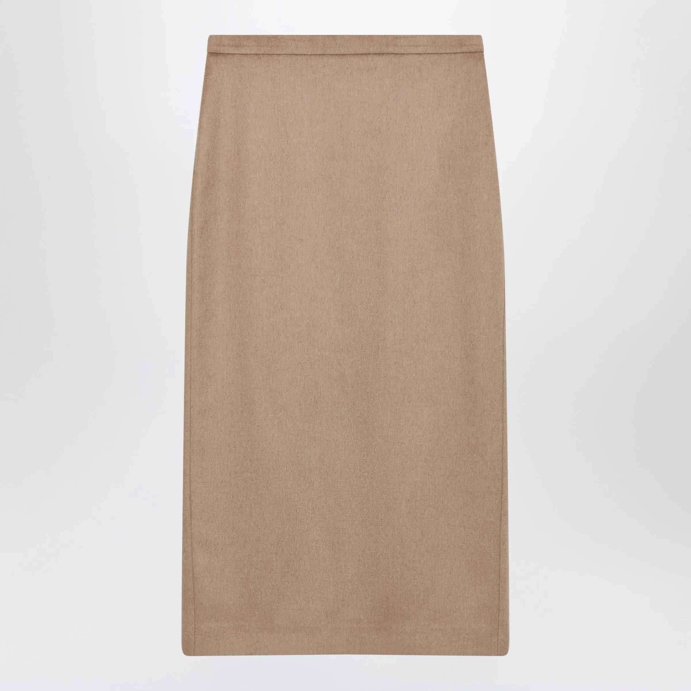 Camel Brushed Pencil Skirt sold by Wanan Luxury