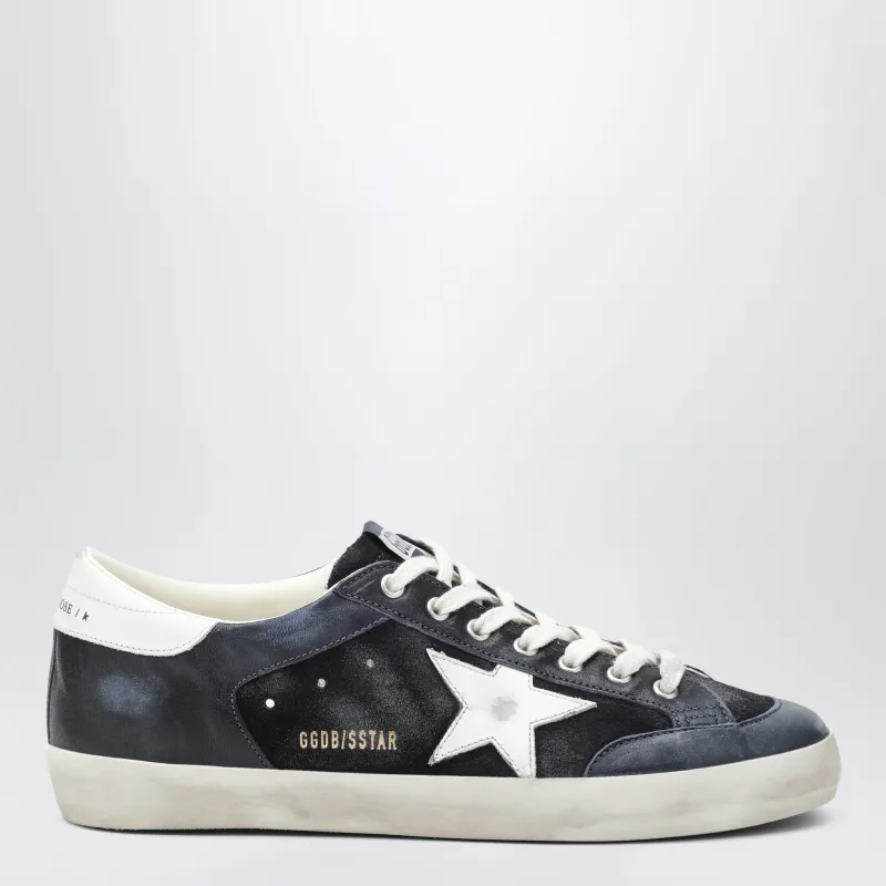Super-Star Sneakers In Blau, Weiß, Leder Und Wildleder made by Golden Goose