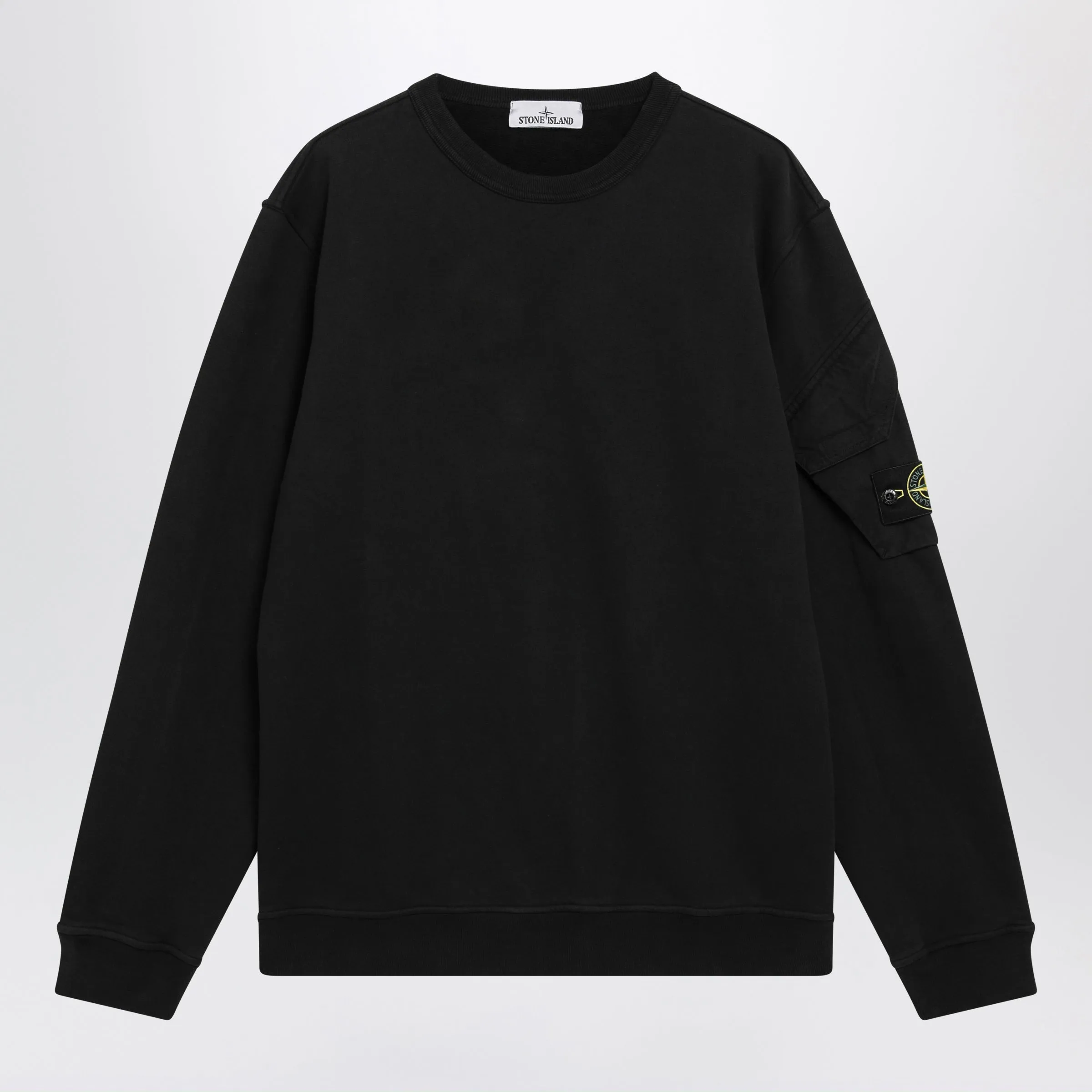 Black Cotton Crewneck Sweatshirt sold by Wanan Luxury