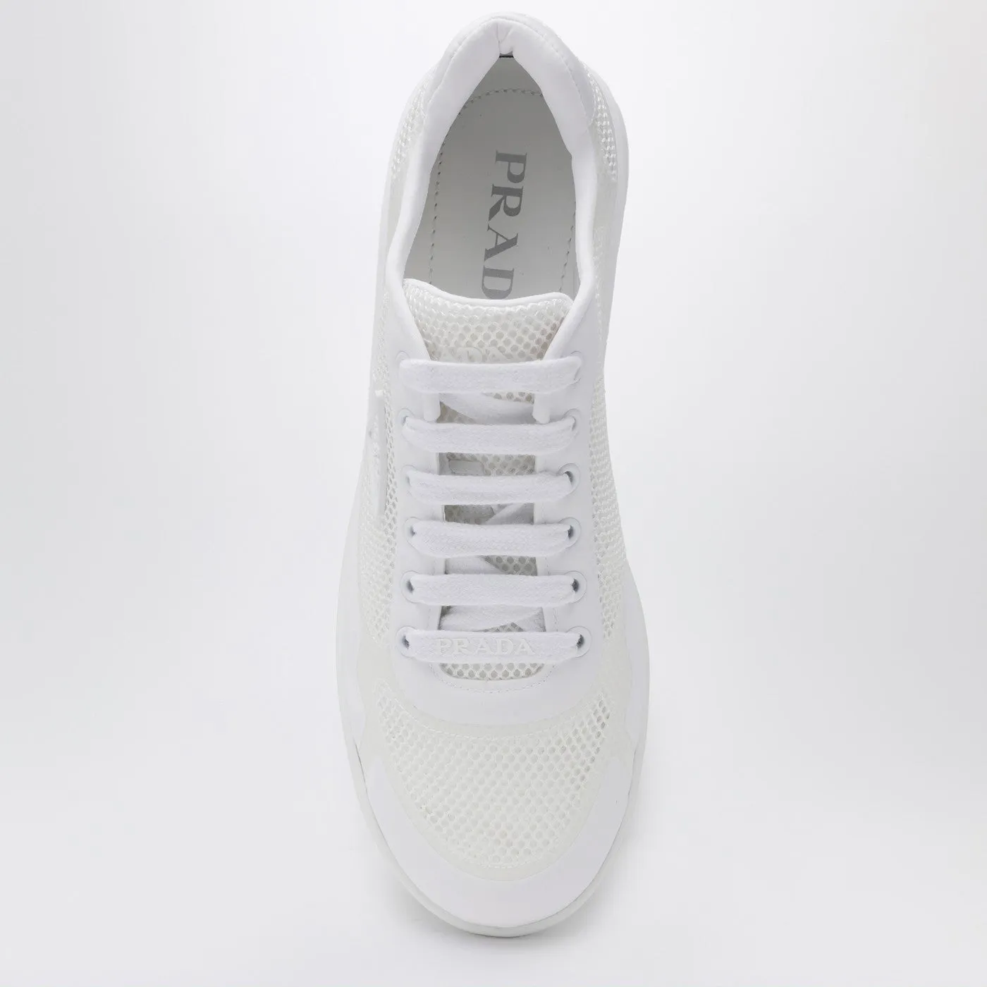 White Fabric And Mesh Low-Top Sneakers sold by Wanan Luxury product image thumbnail 3