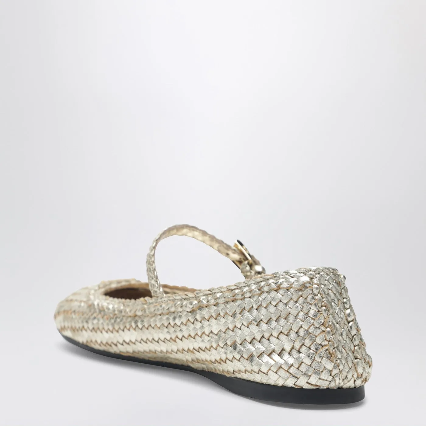 Gold Woven Leather Ballet Flats sold by Wanan Luxury product image thumbnail 2