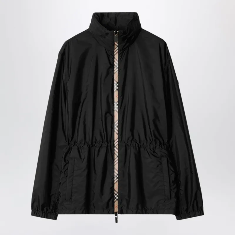Black Nylon Zip-Up Jacket made by Burberry