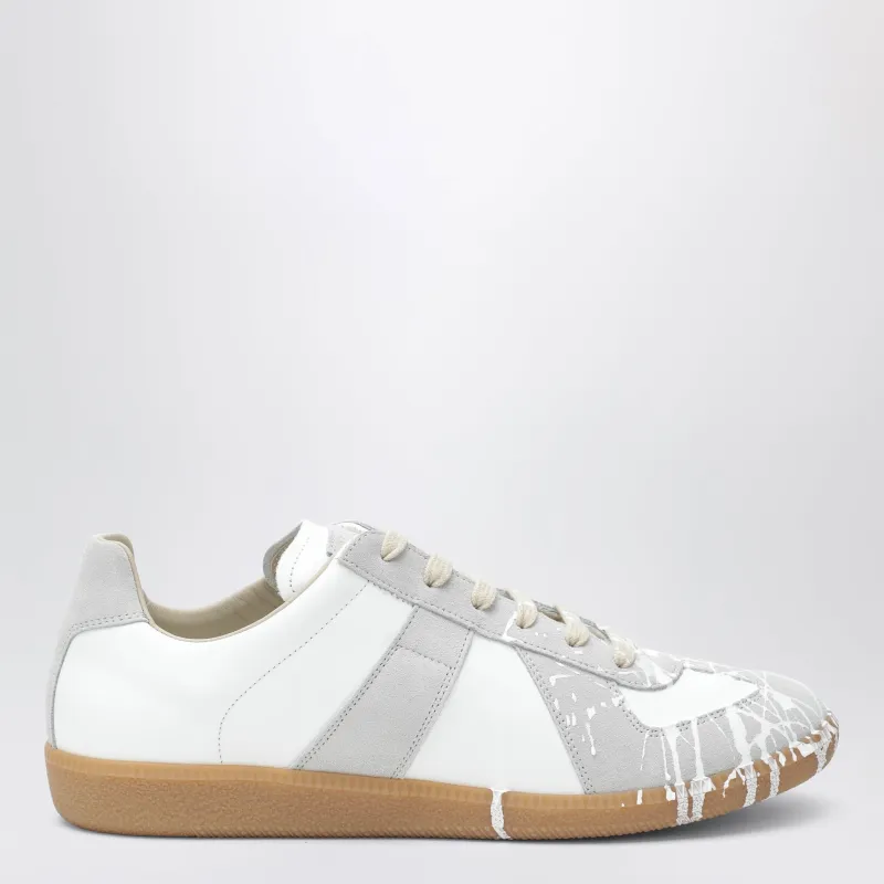 Replica Sneakers In White Leather And Suede made by Maison Margiela