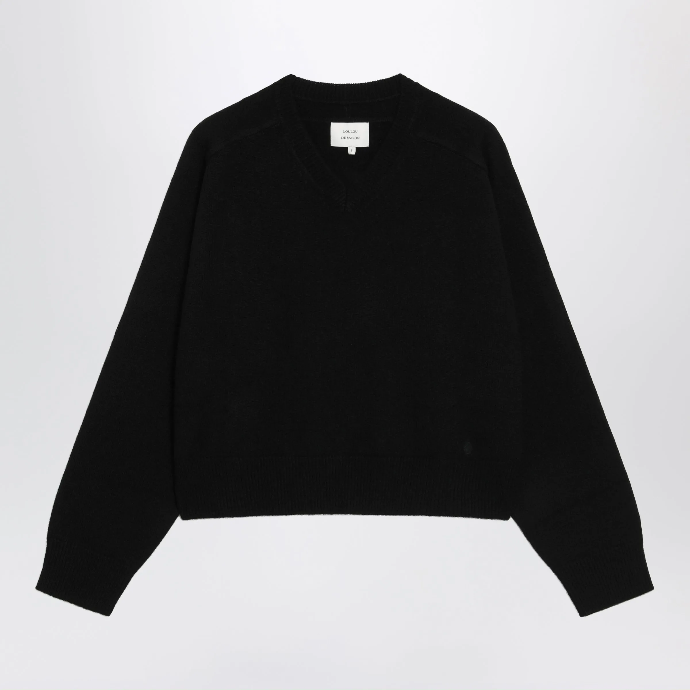 Black Cashmere V-Neck Sweater sold by Wanan Luxury