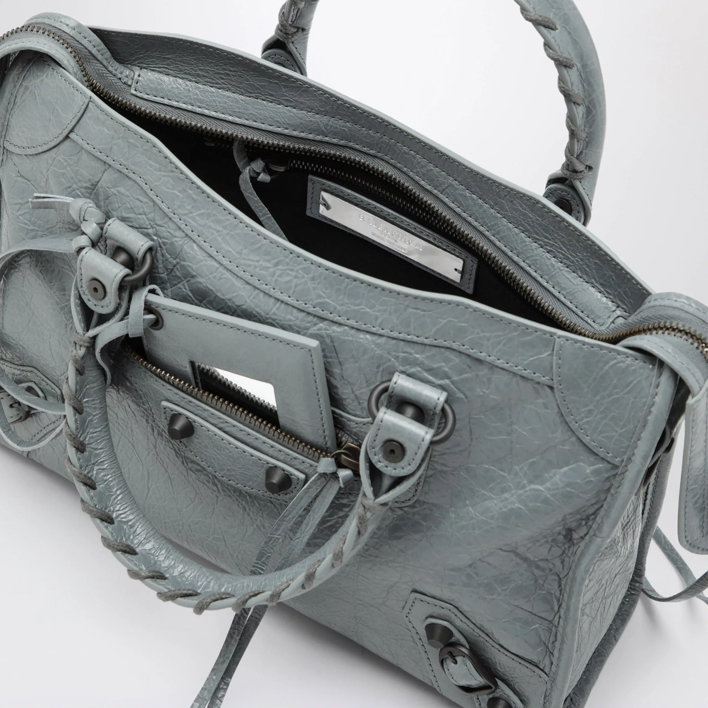 Small Le City Bag In Grey Blue Leather sold by Wanan Luxury product image thumbnail 3