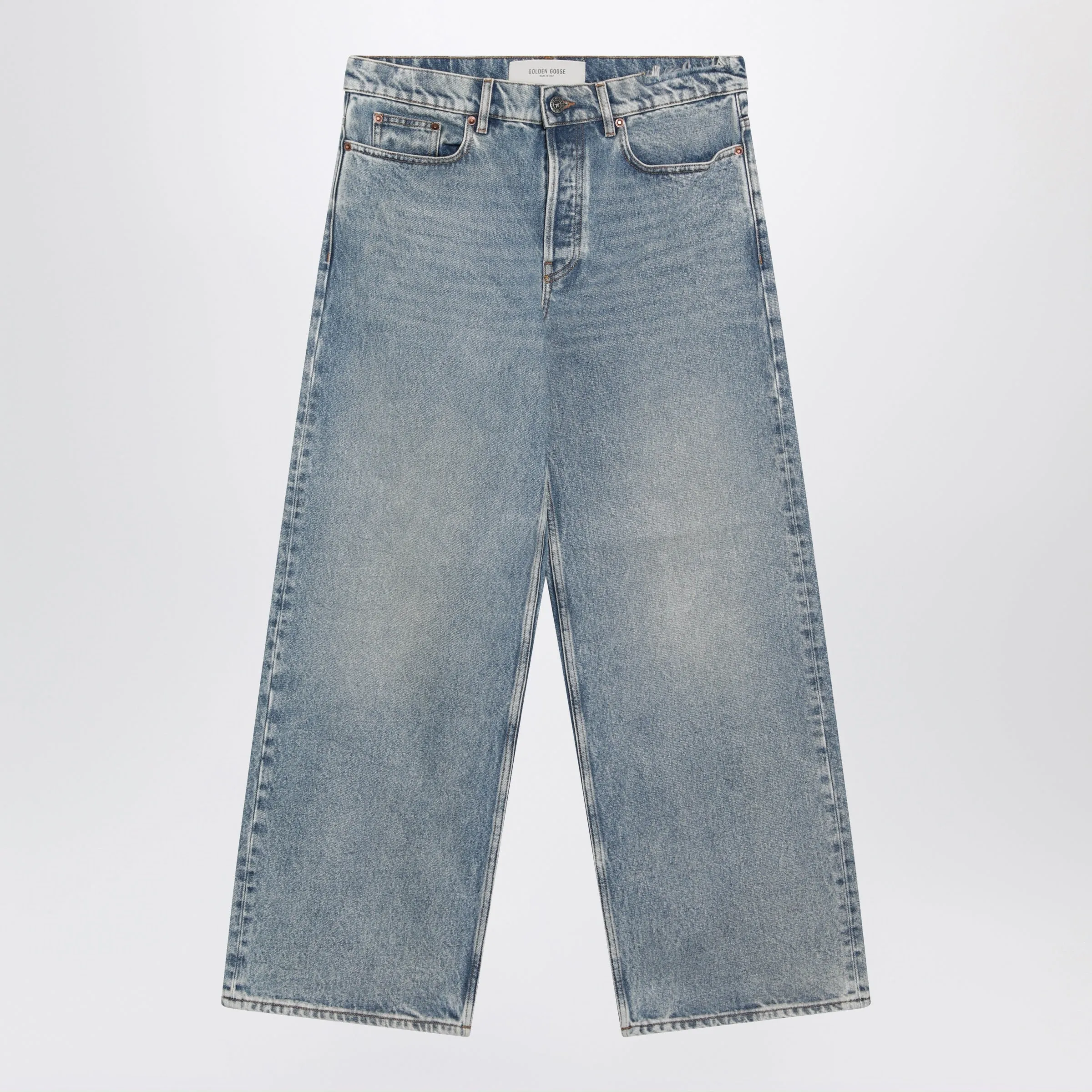 Light Blue Washed-Effect Jeans sold by Wanan Luxury