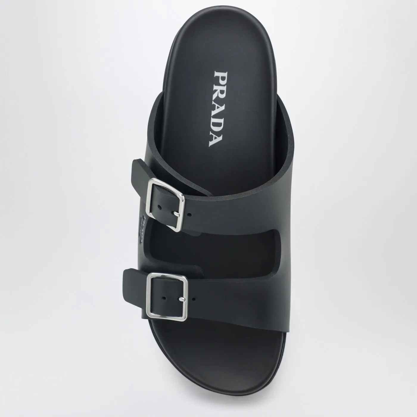 Black Leather Slider Sandals sold by Wanan Luxury product image thumbnail 3