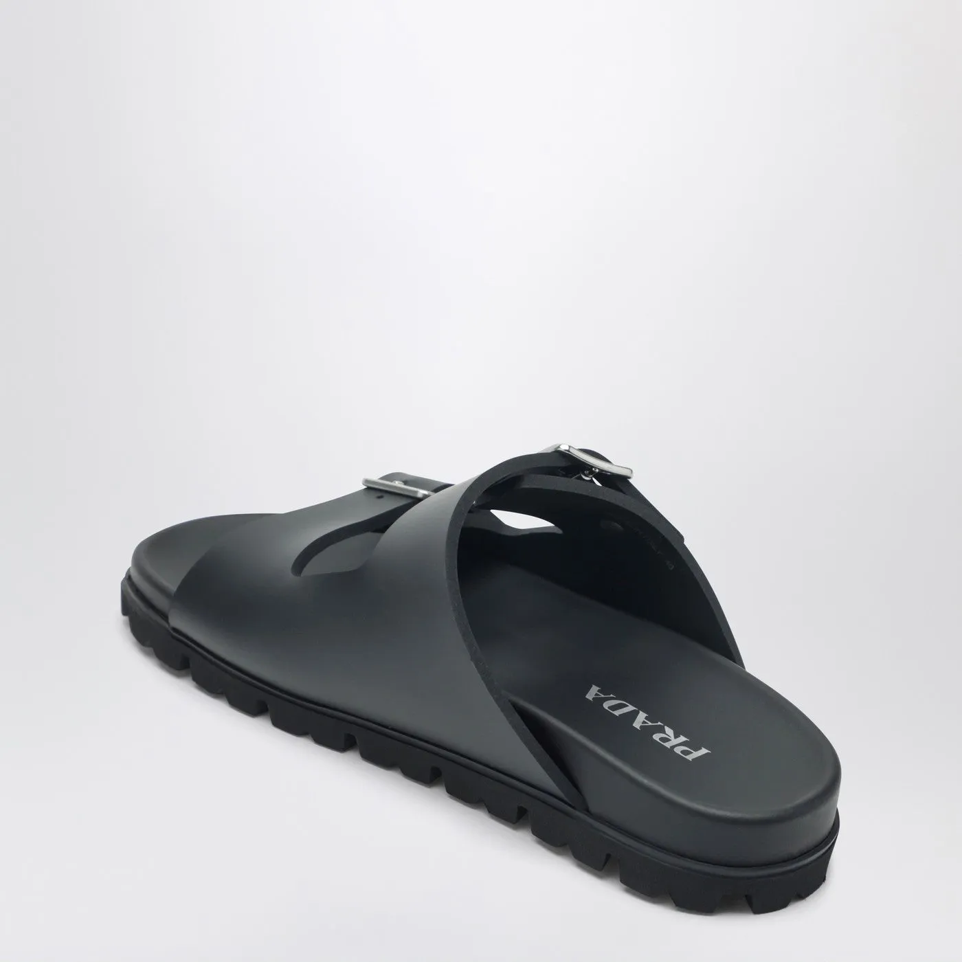 Black Leather Slider Sandals sold by Wanan Luxury product image thumbnail 2