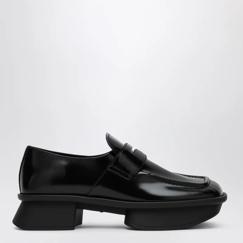 Black Brushed Leather Moccasins Equal made by Prada