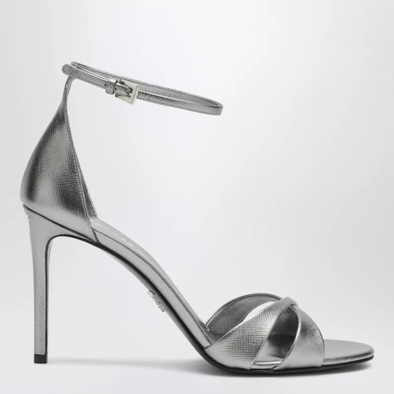 Silver Heeled Sandals made by Prada